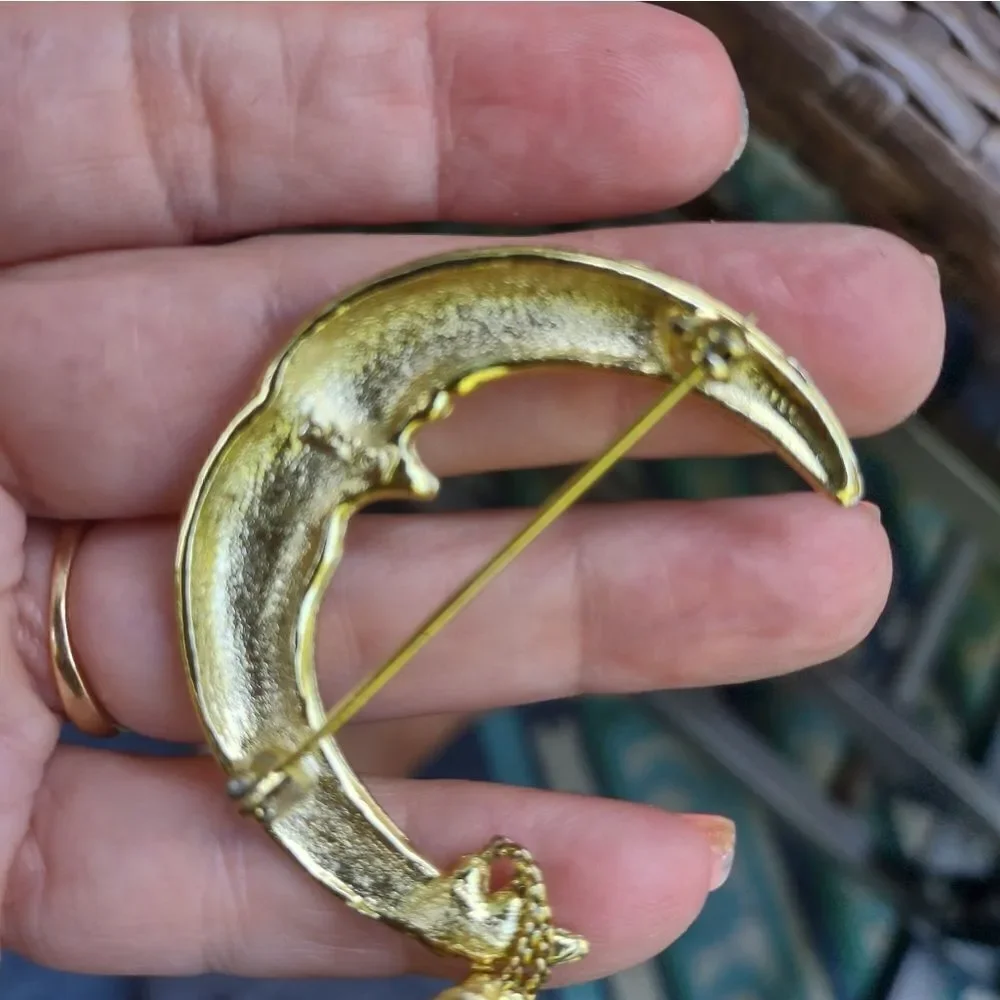 Cerub Swing Moon Pin Brooch